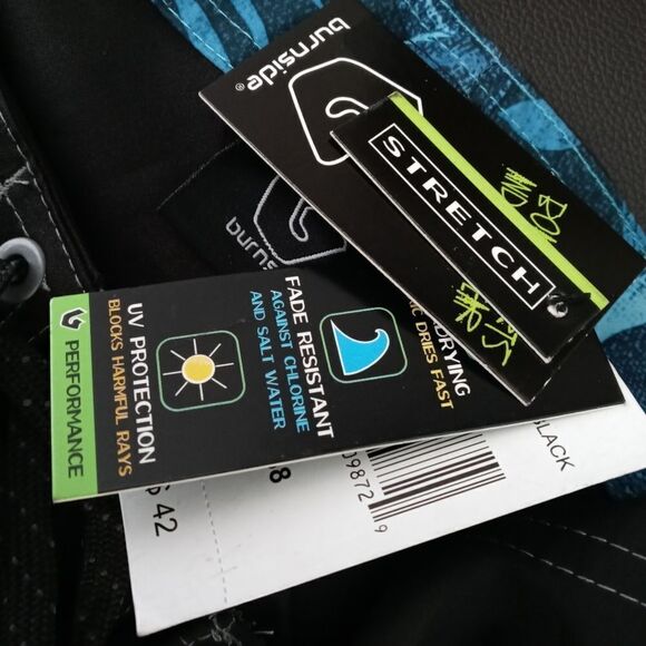 Burnside men's size 38 black swim trunk - Picture 8 of 8